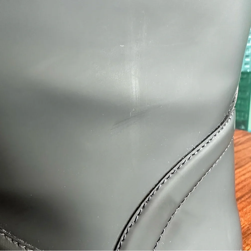 Louis Vuitton Black Matte Leather Winter Rain Boots